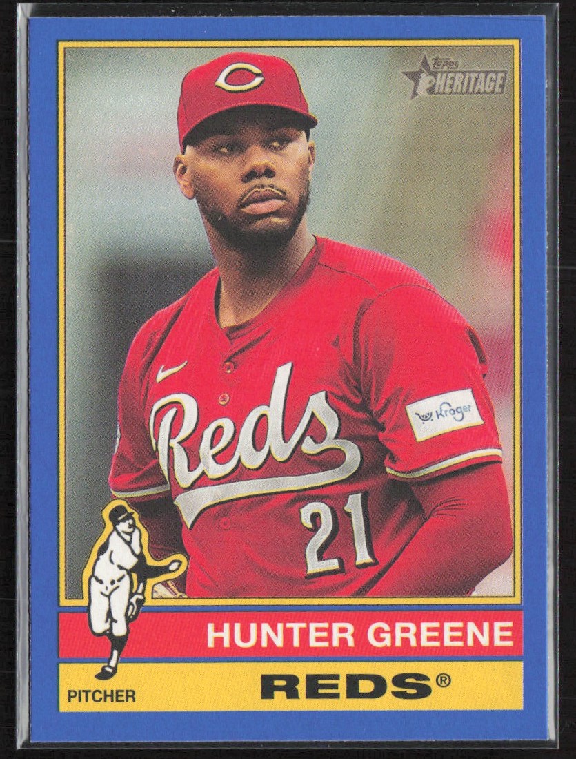 2025 Topps Heritage Blue Hunter Greene Cincinnati Reds #96 | eBay