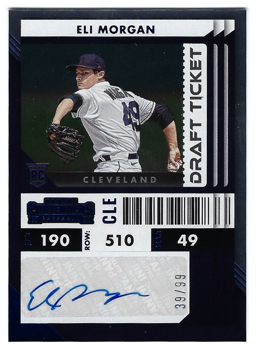 2022 Panini Contenders Blue #49 Eli Morgan Rookie 39/99 Auto