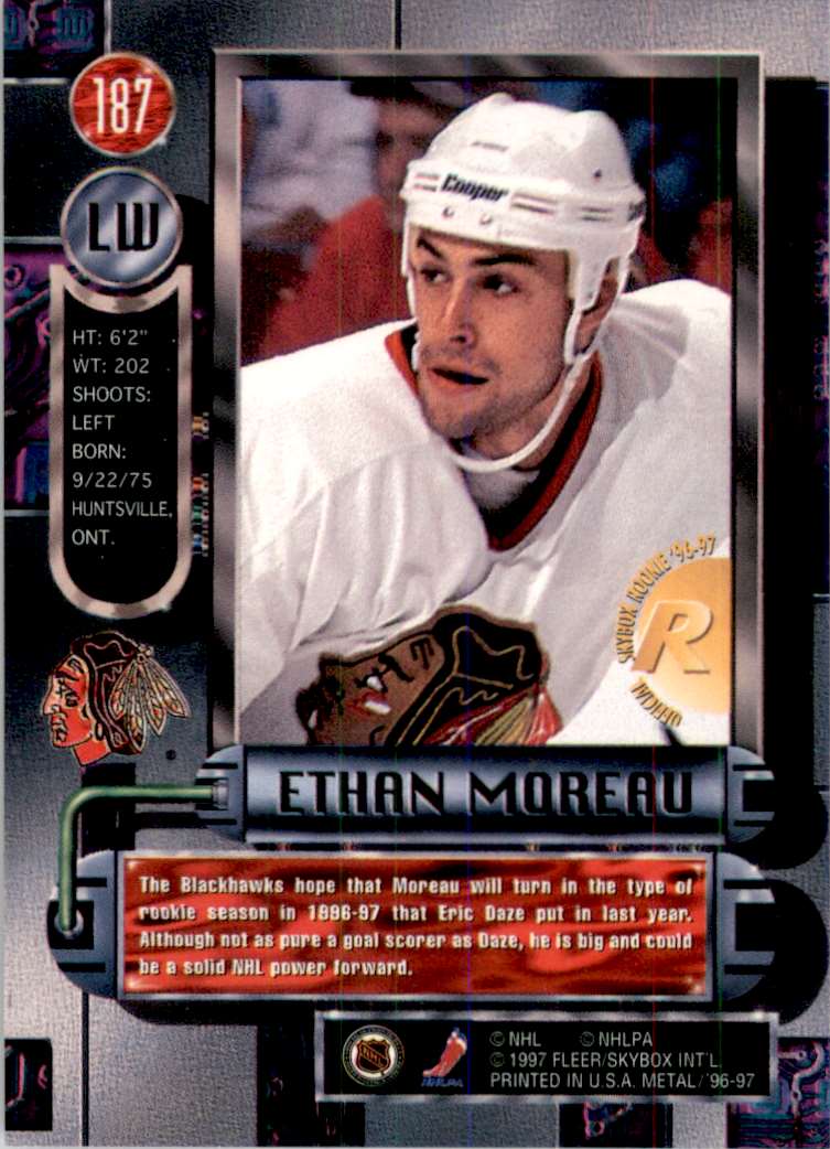 1996-97 Metal Universe Ethan Moreau RC #187 on Kronozio