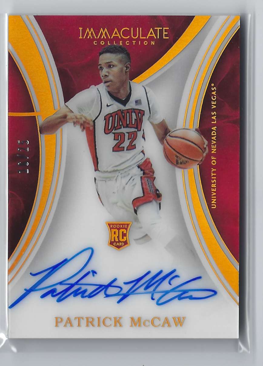 2016-17 Immaculate Collection Collegiate Rookie Autographs Gold Patrick McCaw #83 card front image