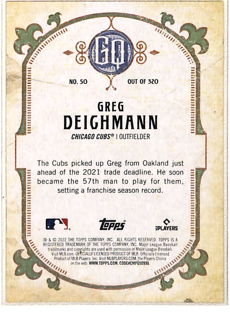 2022 Topps Gypsy Queen Greg Deichmann #50 card back image