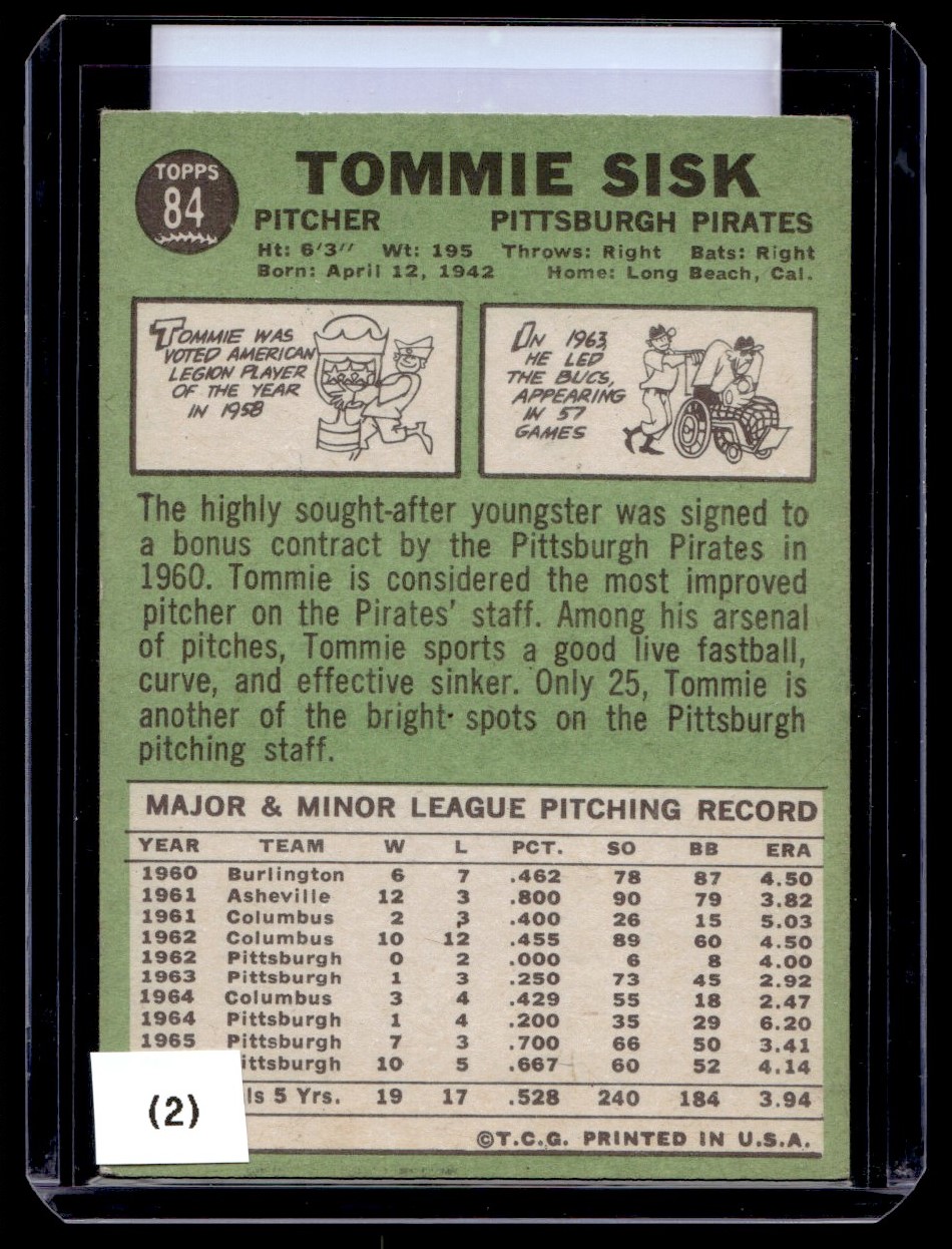 1967 Topps Set Break Tommie Sisk Pittsburgh Pirates #84 | eBay