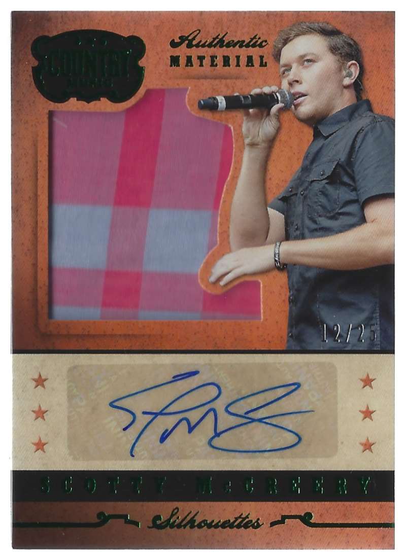 2015 Country Music Silhouette Signature Materials Green Scotty McCreery #SISM card front image