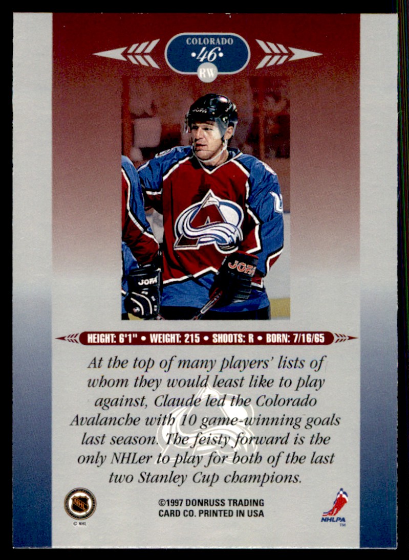 1996-97 Leaf Limited Claude Lemieux Colorado Avalanche #46 | eBay