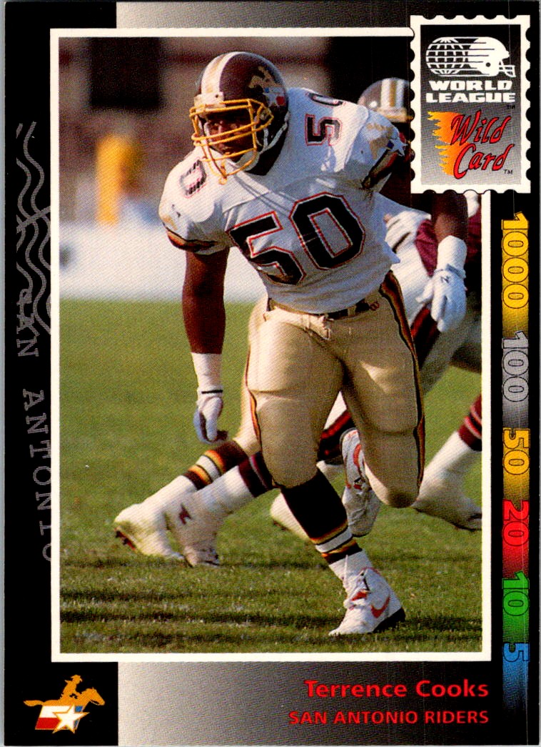 1992 WILD CARD WLAF TERRENCE COOKS SAN ANTONIO RIDERS #19 | eBay