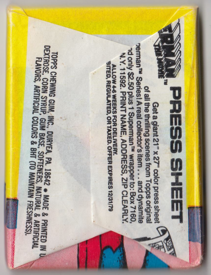 1979 Topps Superman The Movie Wax Pack _ card back image