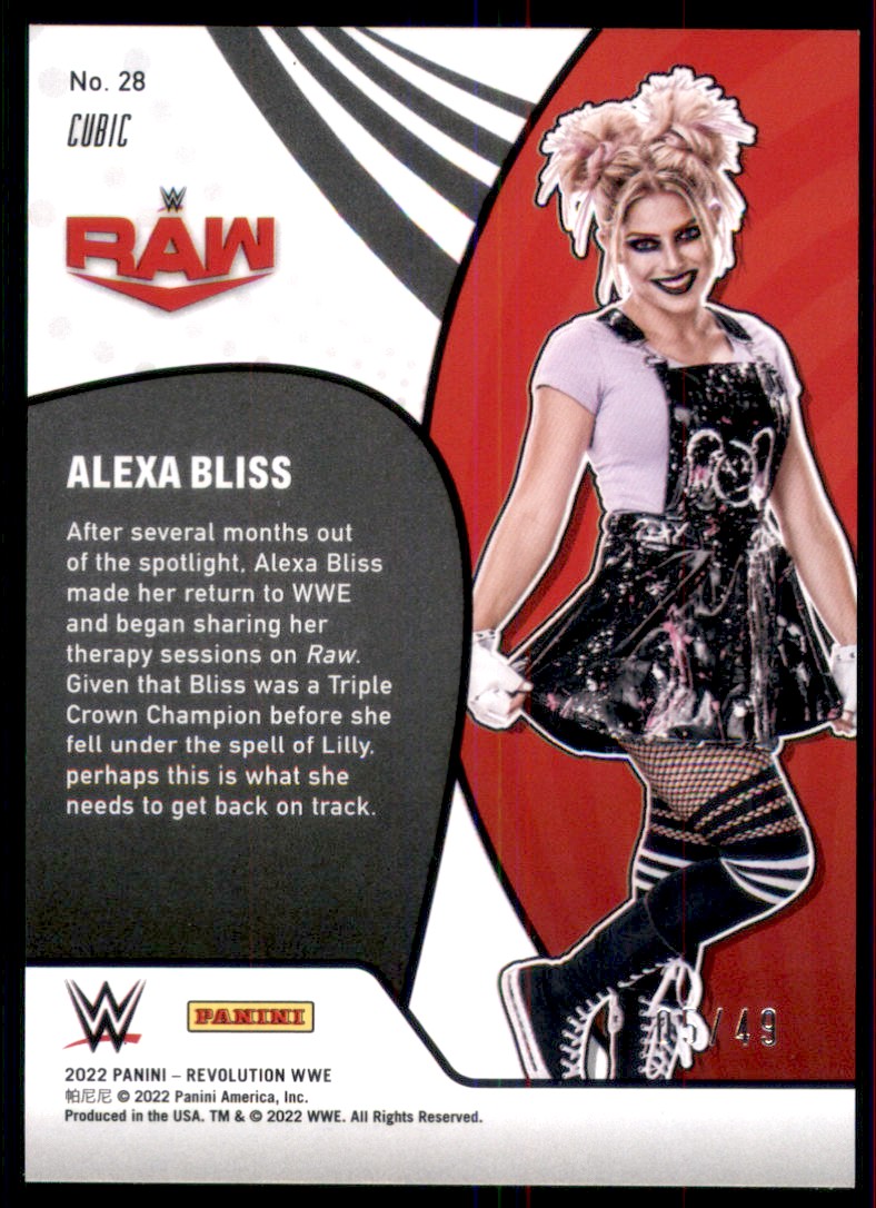 2022 Revolution WWE Vortex Cubic Alexa Bliss #28 card back image