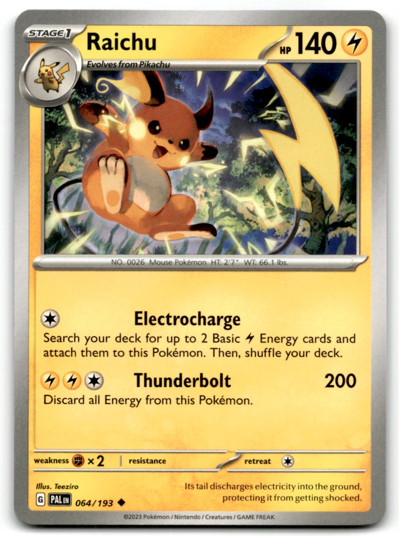 2023 Pokemon Scarlet & Violet Series - Paldea Evolved Raichu 064