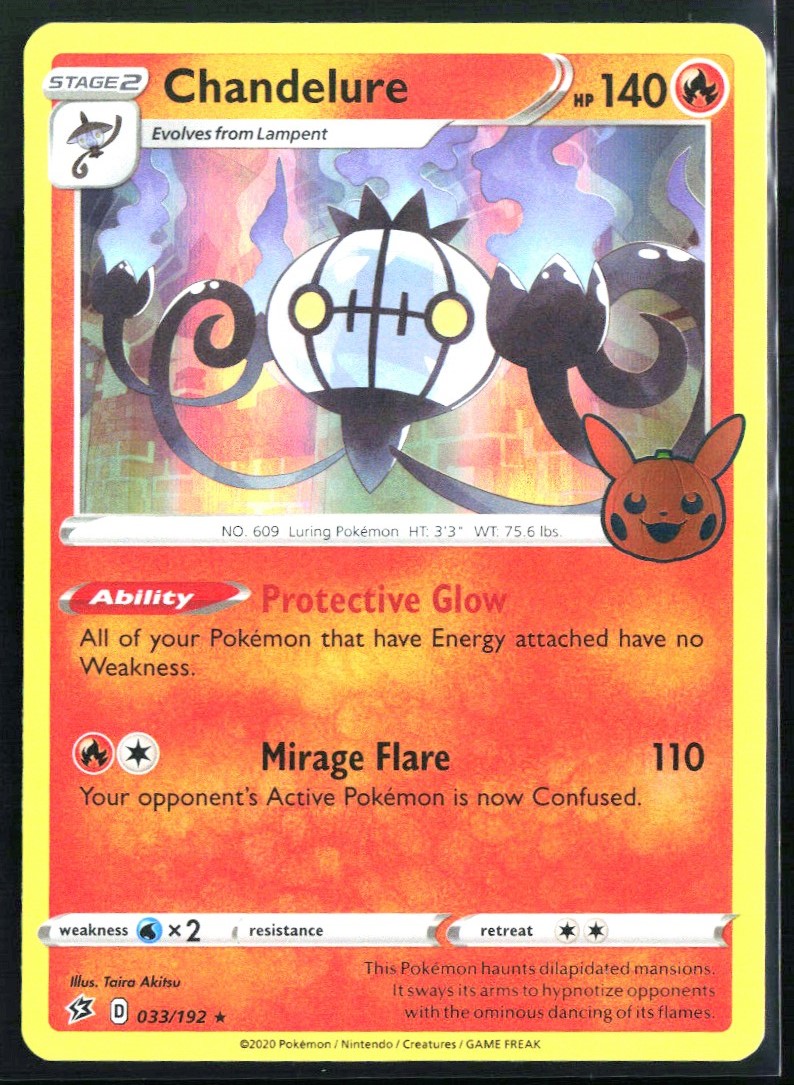 2020 Sword & Shield - Rebel Clash Chandelure #33 Holo Rare Pokemon Card 2020 Sword & Shield - Rebel Clash Chandelure #33 Holo Rare Pokemon Card
