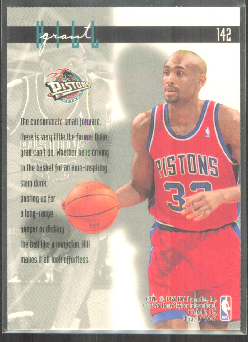 名作 1996-97 Fleer Ultra Grant Hill Detroit Pistons #142 | eBay その他