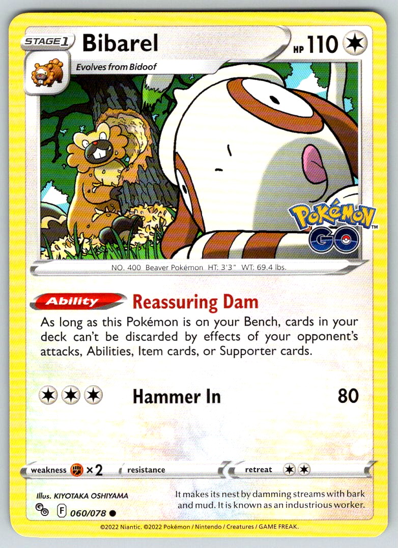 2022 POKEMON GO BIBAREL STAGE 1/COMMON #060/078 HP 110 | eBay