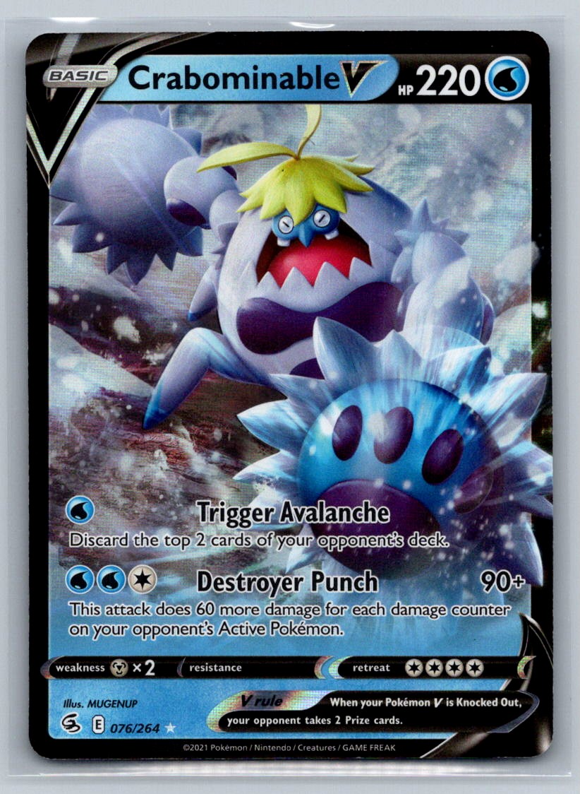 2021 Sword & Shield - Fusion Strike Crabominable V Basic/Rare Holo