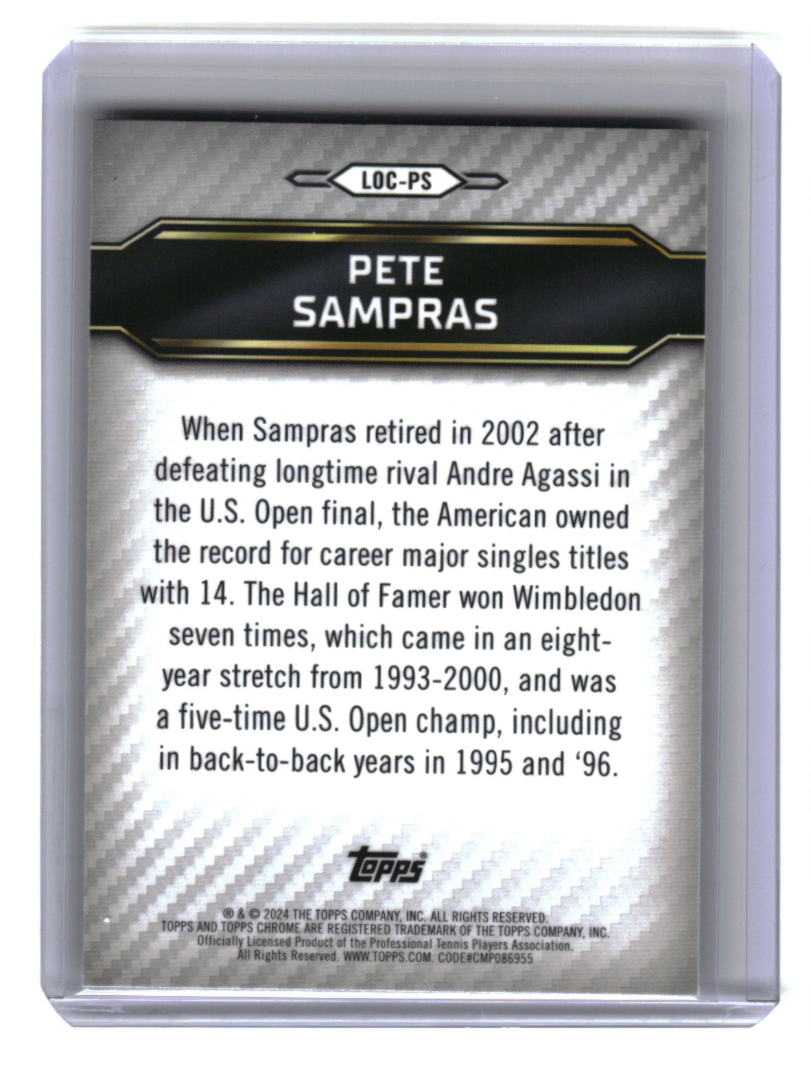 2024 Topps Graphite Legends of the Court PETE SAMPRAS #LOC-PS card back image