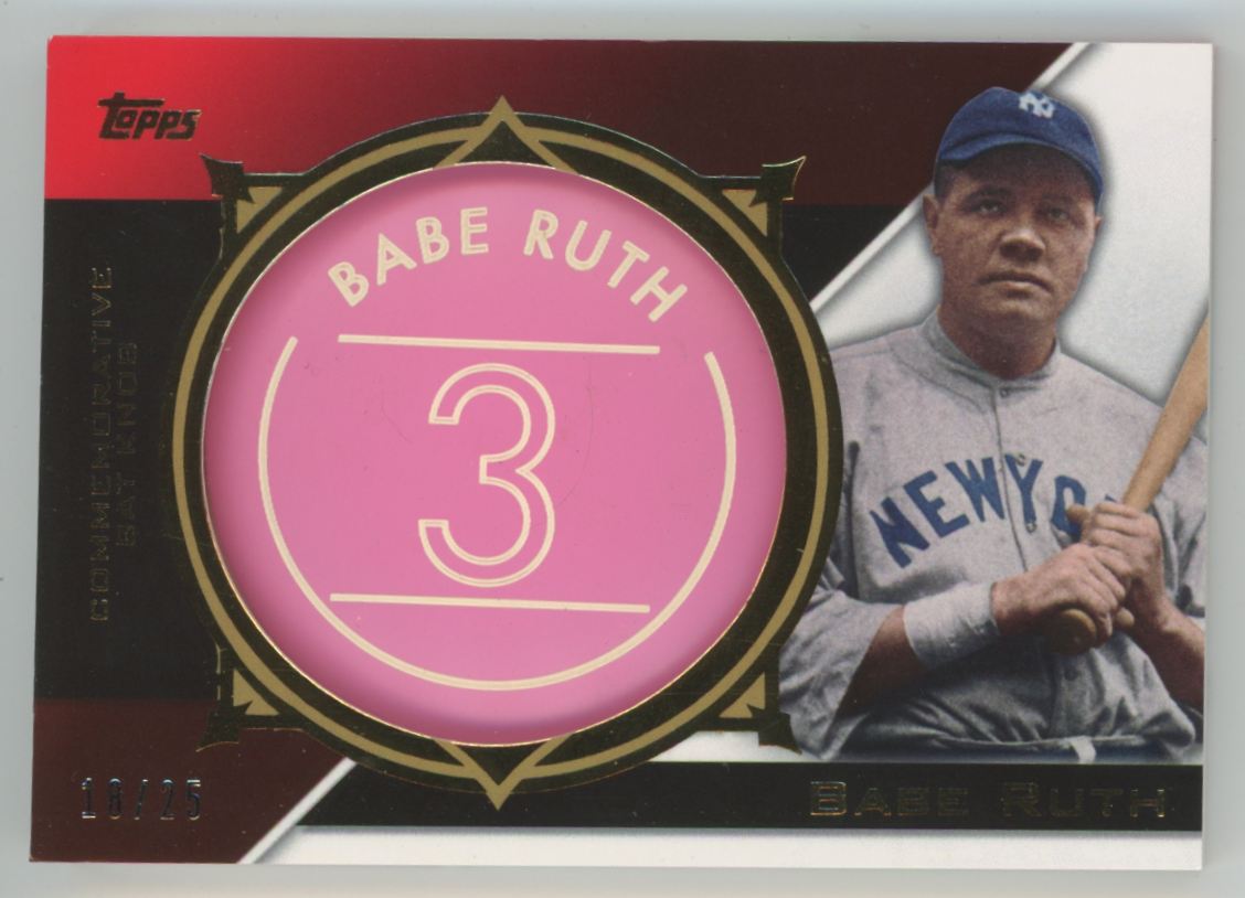 Babe Ruth 2015 Topps Commemorative Bat Pink /25 Knob #CBK-04