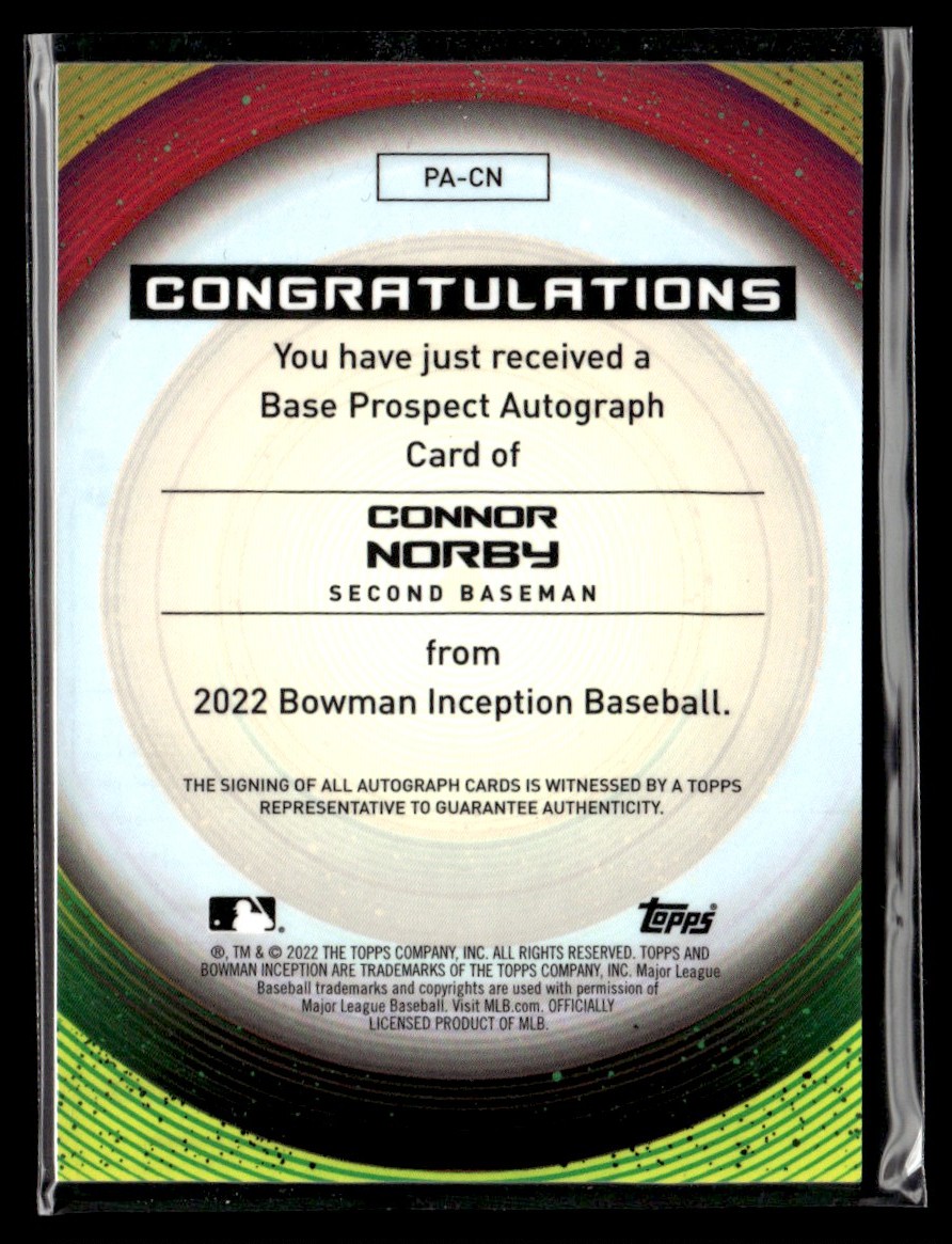 2022 Topps Inception Auto Baltimore Orioles #465 card back image