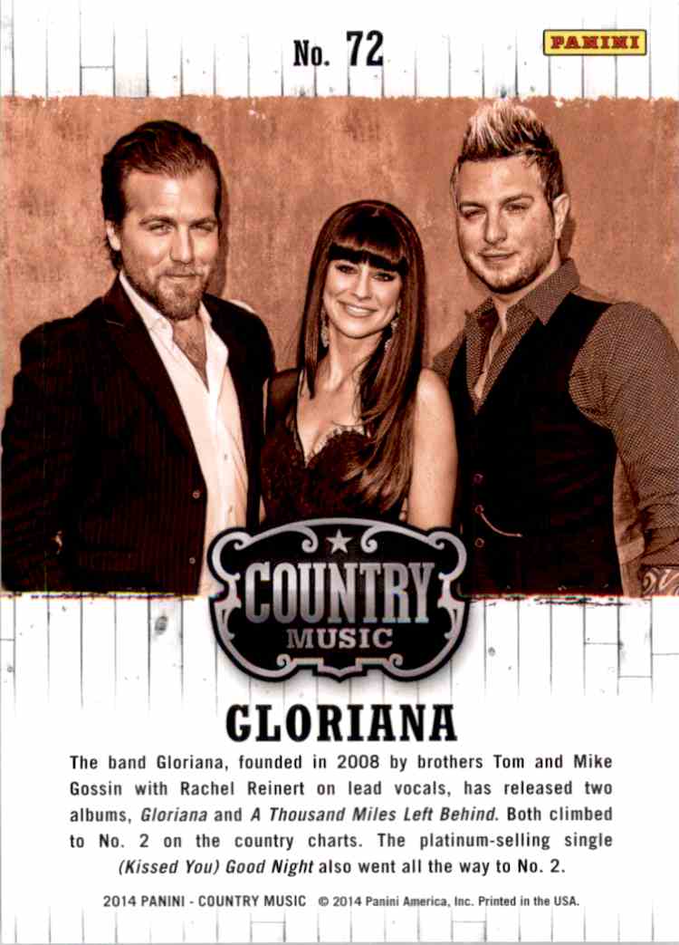 2015 Country Music Green Gloriana #72 card back image