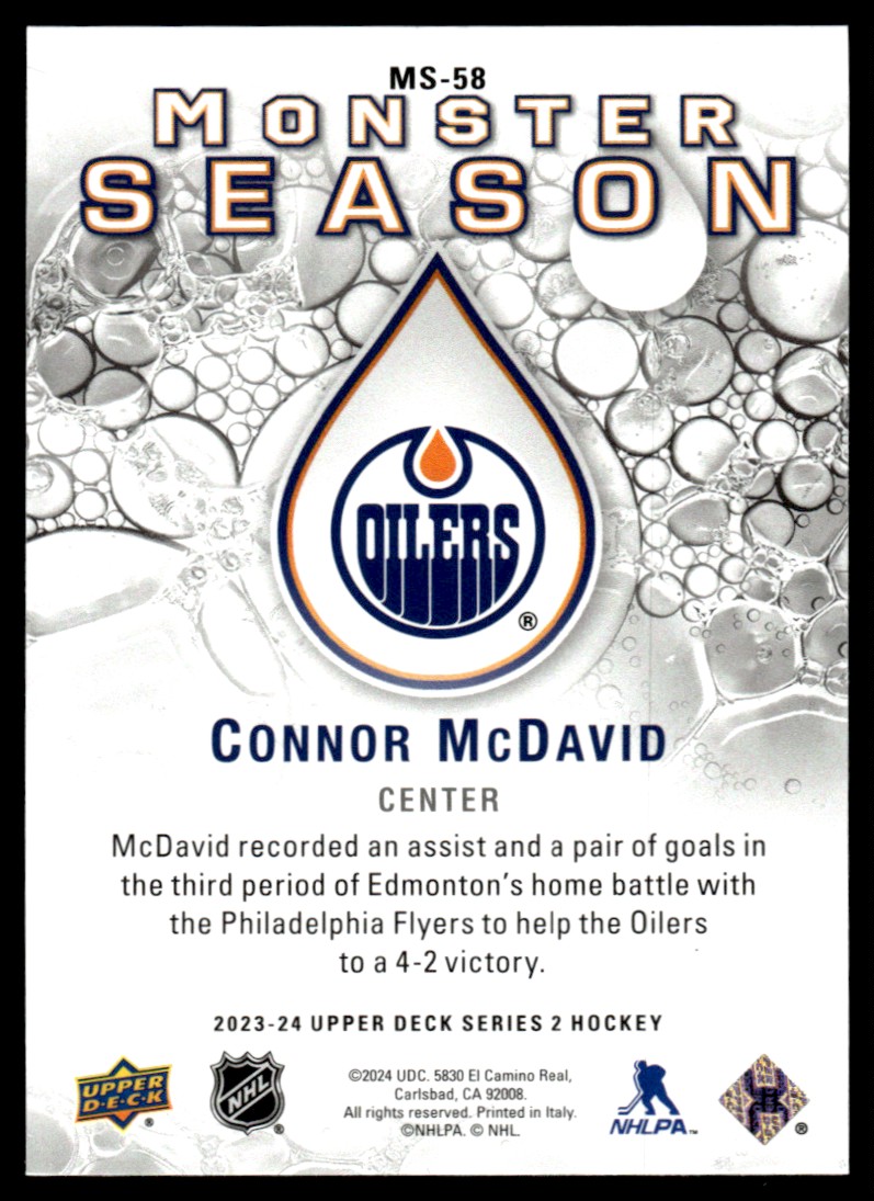 2023-24 Upper Deck Monster Season Connor McDavid Edmonton