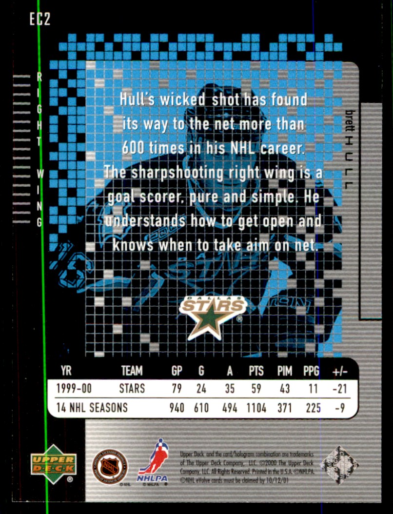 2000-01 Upper Deck e-Cards Brett Hull #EC2 card back image