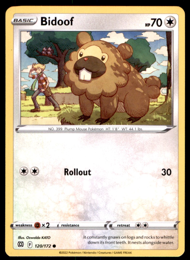 2022 Pokemon Sword &amp; Shield - Brilliant Stars Bidoof #120 on Kronozio