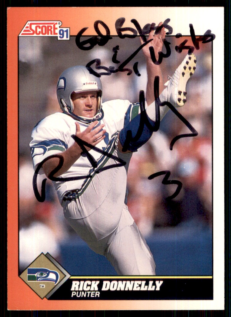 1991 Score Rick Donnelly IP Signed Auto Seattle Seahawks #442 | eBay