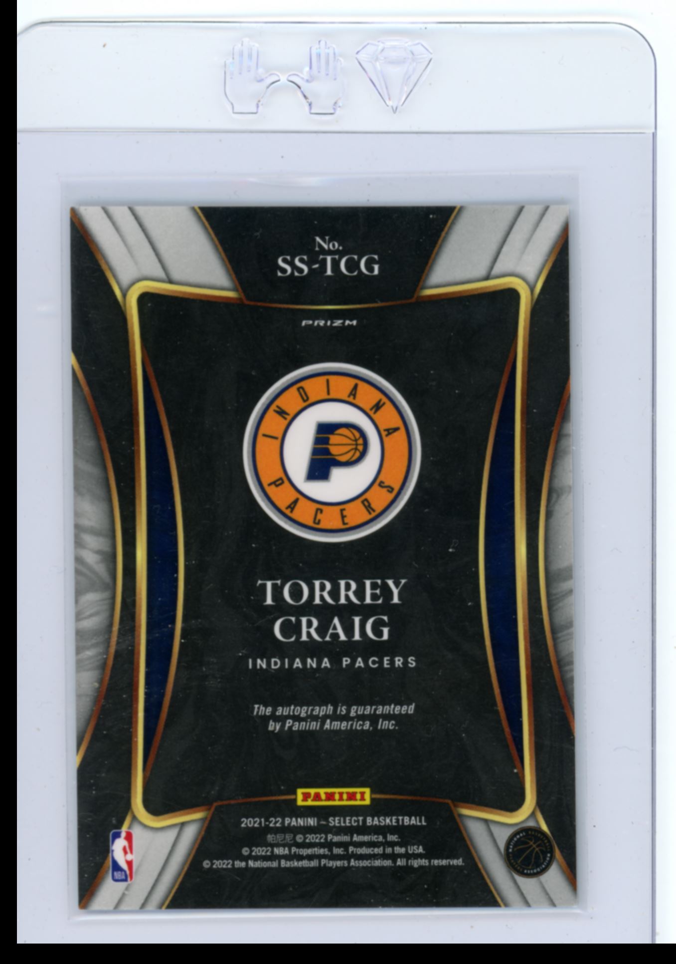 2021-22 Panini Select Signature Selections Torrey Craig #SS-TCG card back image