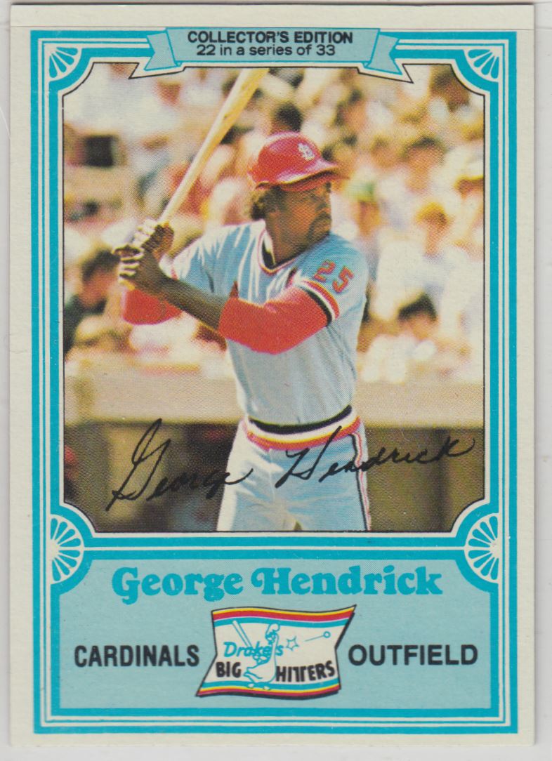 1981 Topps Drake's George Hendrick #22 card front image