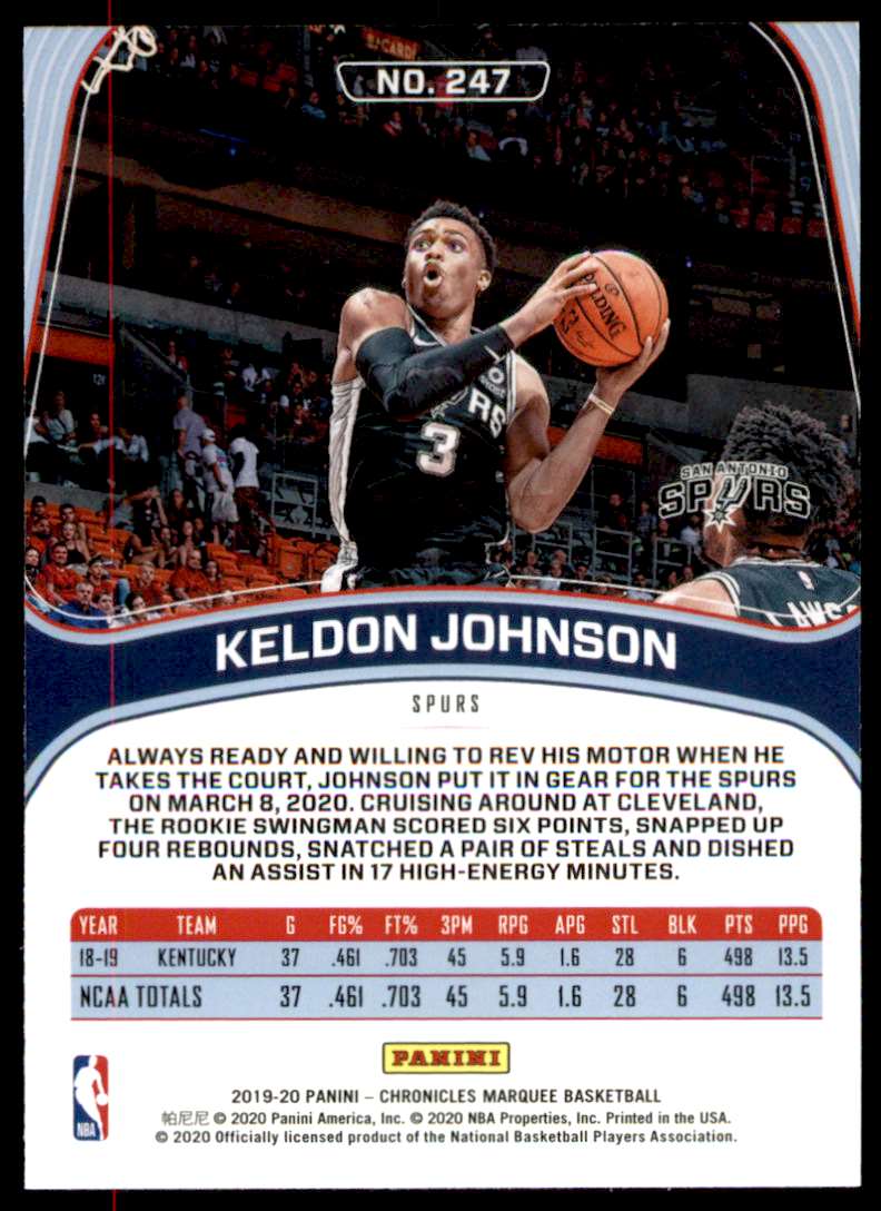 完売品Keldon Johnson 2019-20 Court Kings RC Level 4 SSP Rookie Card Spurs スパーズ ルーキーカード Panini NBA その他