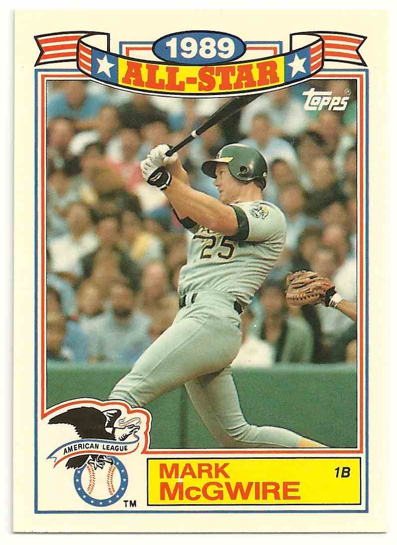 1989 Topps Mark McGwire error card Hey y'all. Does anyone know the