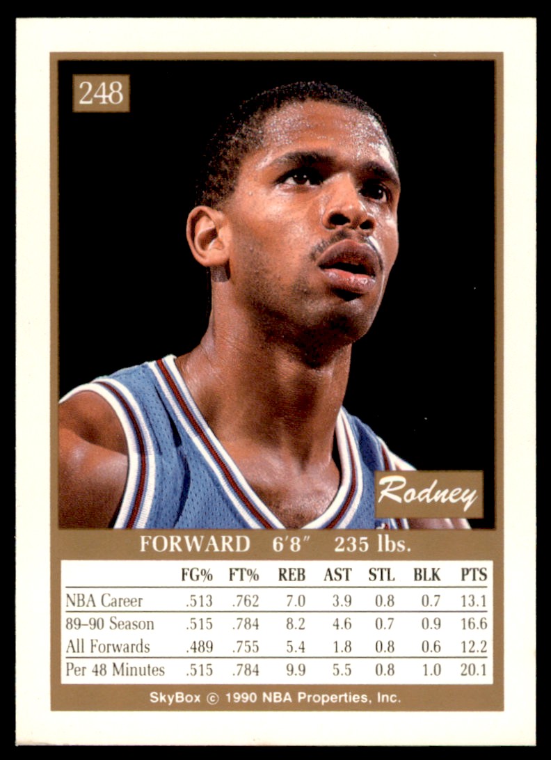 1990-91 SkyBox Rodney McCray Sacramento Kings #248 - Picture 2 of 2