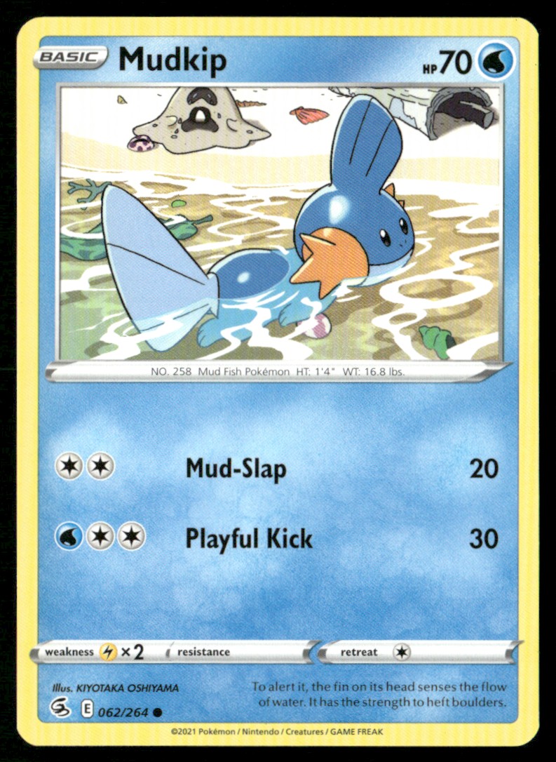 2021 Sword & Shield - Fusion Strike Mudkip Basic/Common #62 2021 Sword & Shield - Fusion Strike Mudkip Basic/Common #62