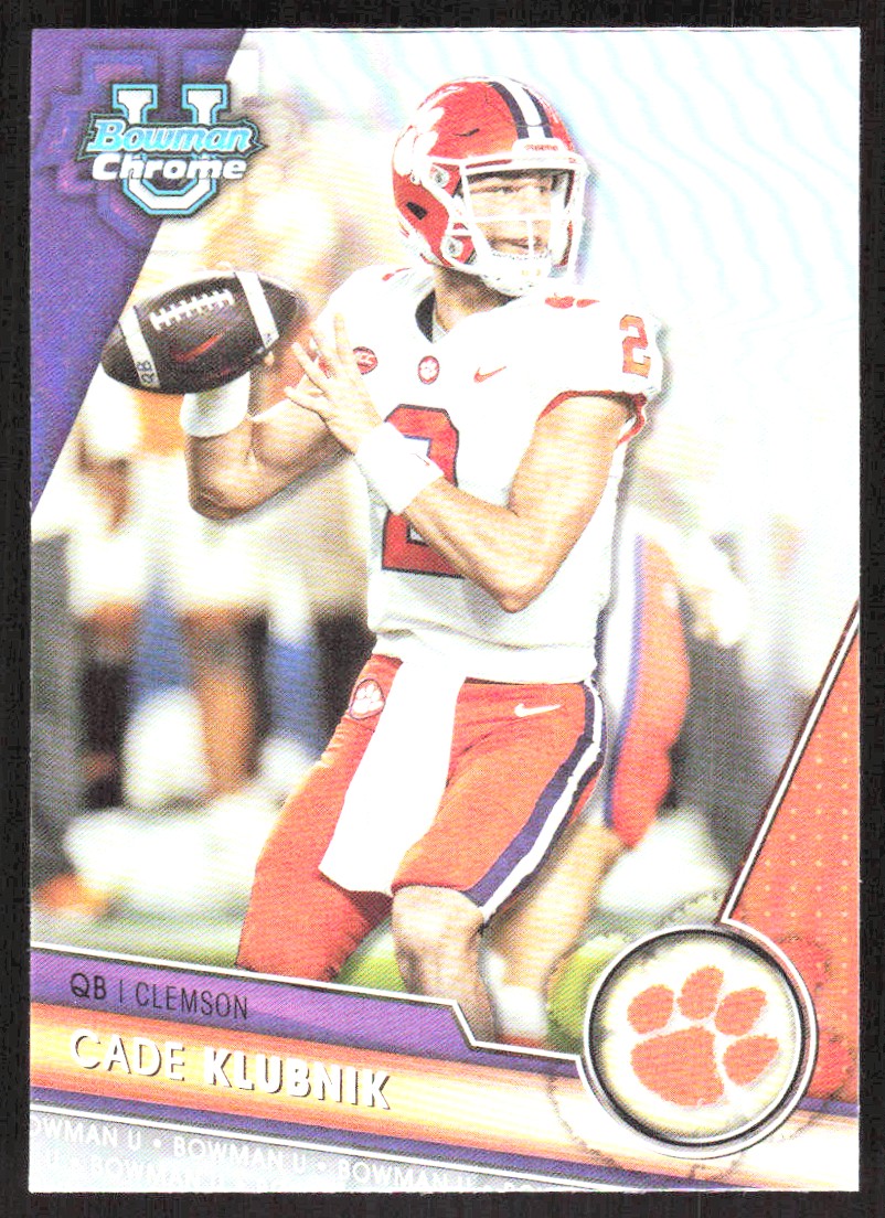 2023 843A BOWMAN CHROME PURPLE REFRACTOR CADE KLUBNIK Clemson