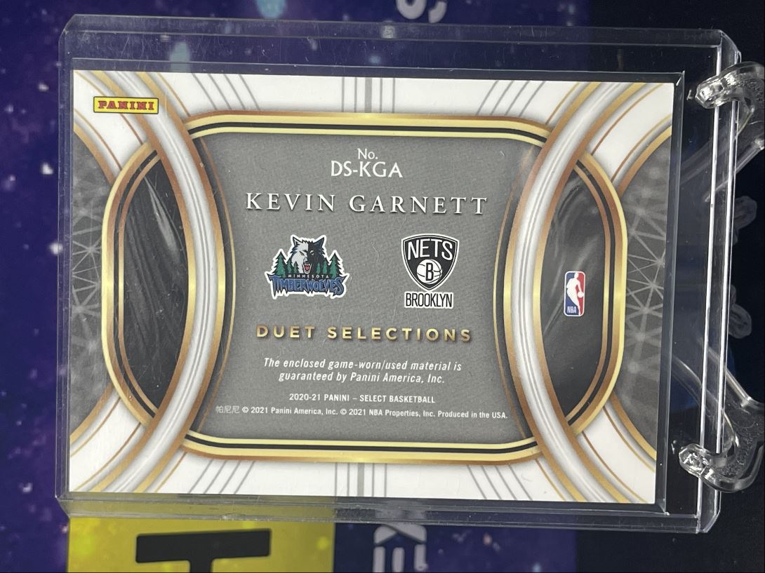 2020-21 Select Patch Kevin Garnett #DS-KGA card back image