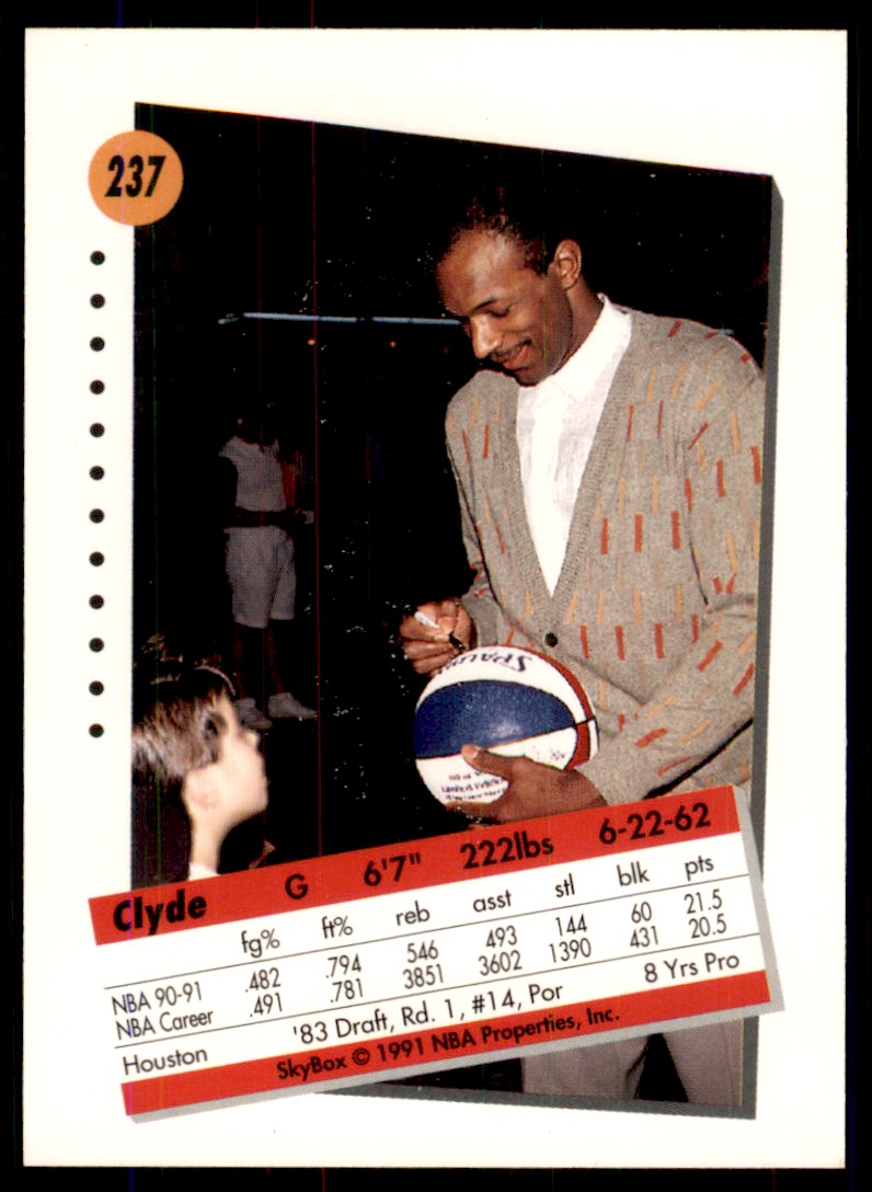 1991-92 SkyBox Clyde Drexler Portland Trail Blazers #237 NBA