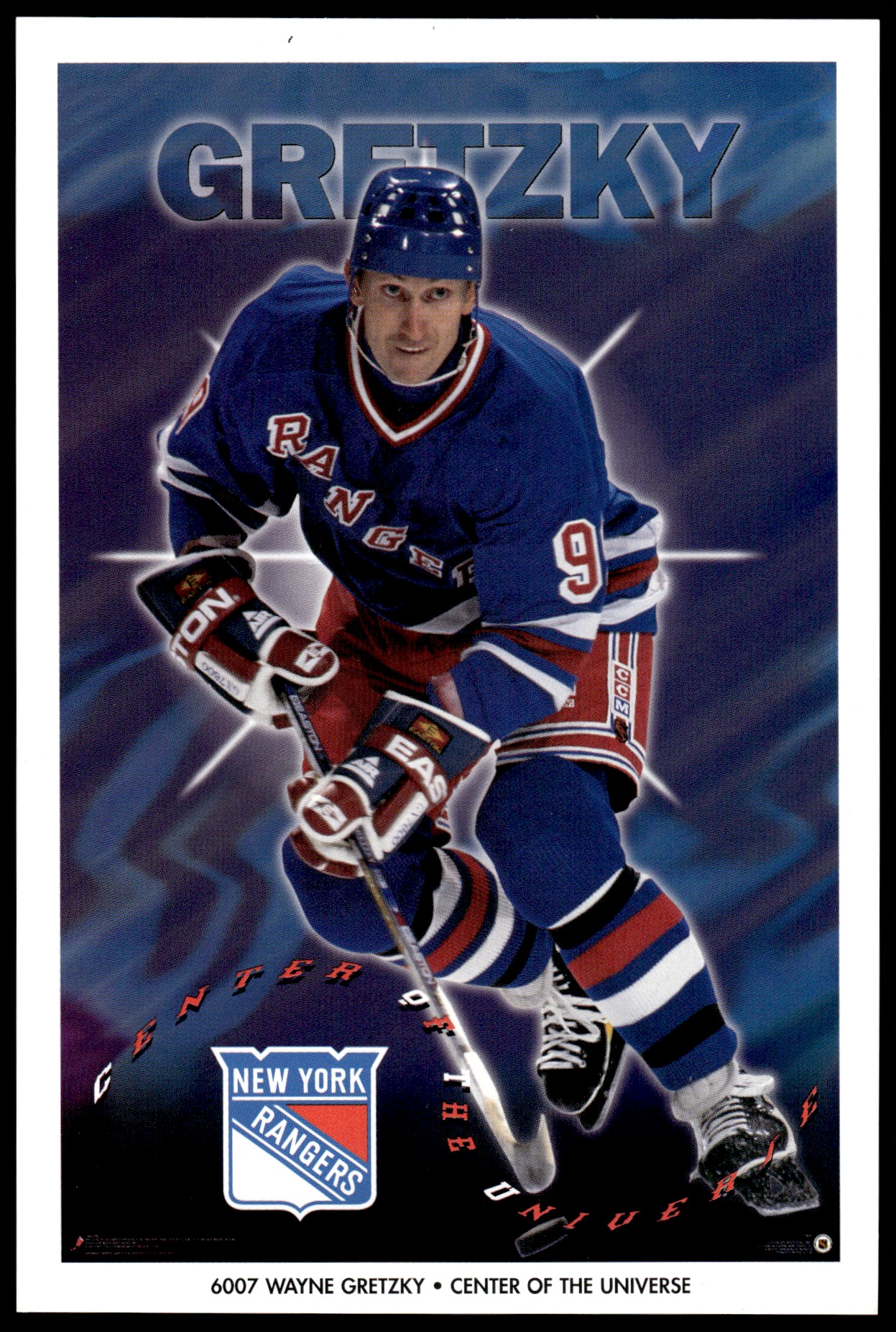 1996-97 MINI SAMPLE POSTER GRETZKY CENTER OF UNIVERSE NEW YORK