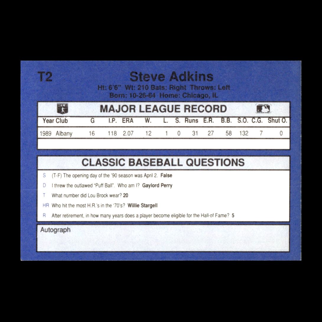 Steve Adkins 1990 Classic Blue New York Yankees #T2 R321A 96 | eBay