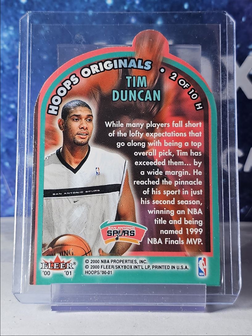 2000-01 NBA Hoops Fleer Die Cut Tim Duncan on Kronozio