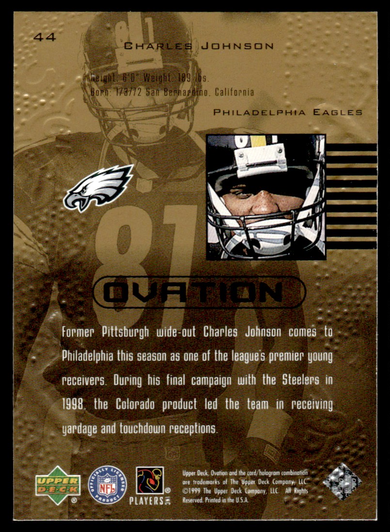 1999 Upper Deck Ovation * Charles Johnson #44 card back image