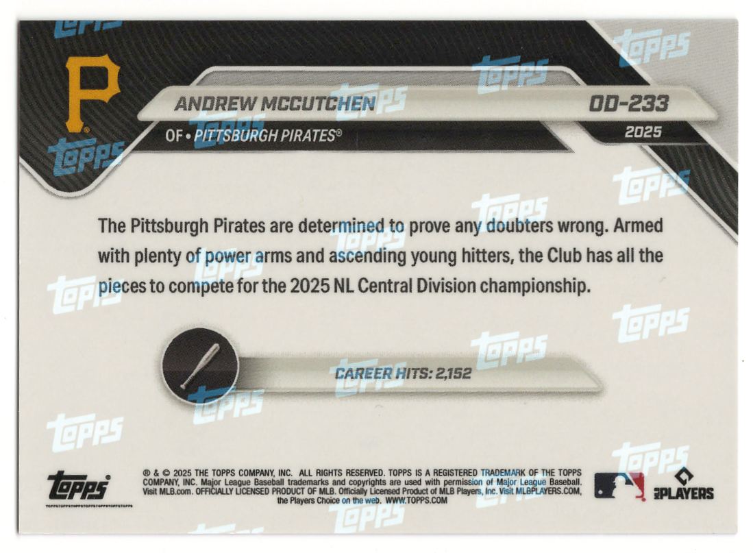 2025 Topps Now Black Andrew McCutchen #233 card back image