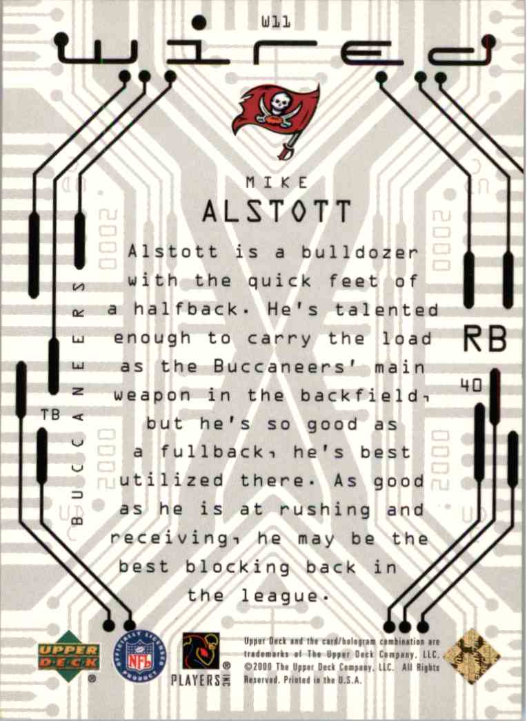 2000 Upper Deck Wired Mike Alstott #W11 card back image