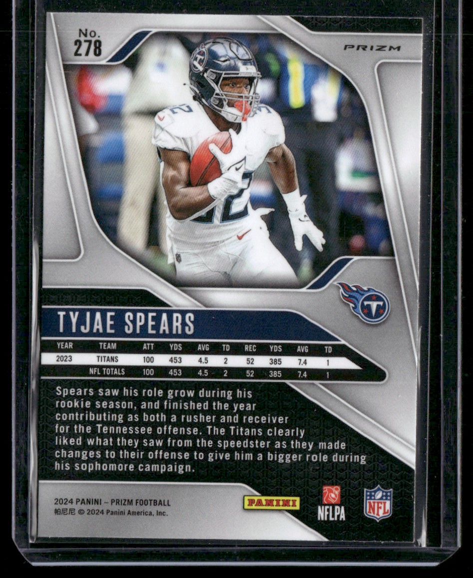 2024 Panini Prizm Tyjae Spears #278 card back image