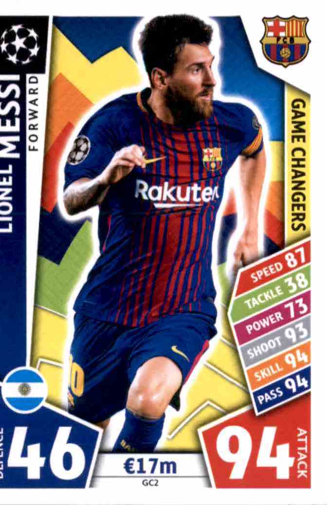 2017 Topps Uefa Champions League Match Attax Game Changers Leo Messi # ...