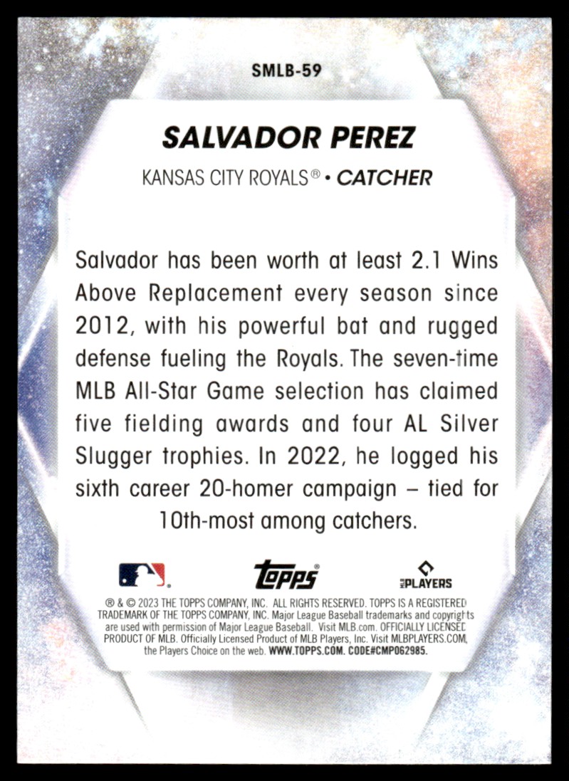 2023 Topps Stars of MLB Salvador Perez #SMLB-59 card back image