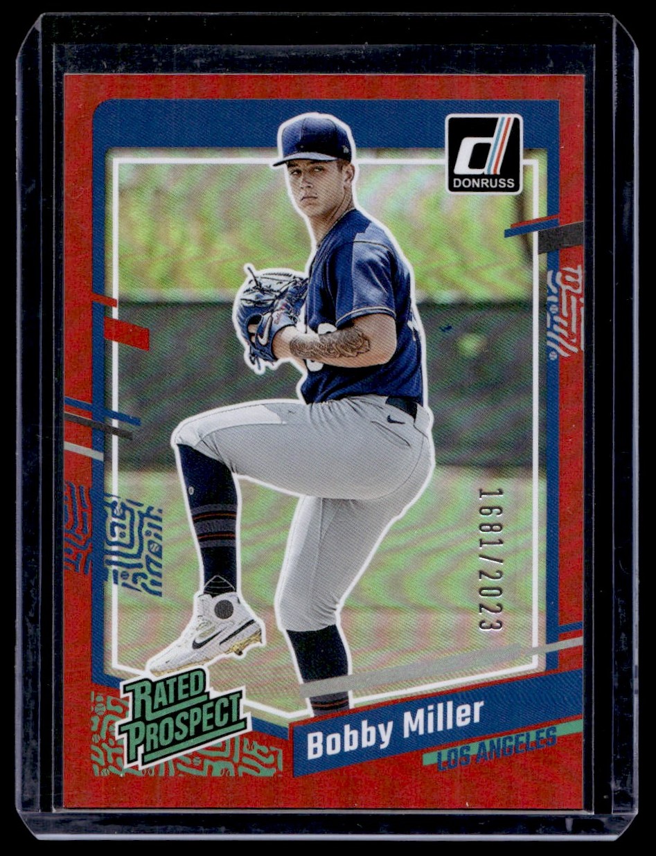 ドジャース　BOBBY MILLER 2023 Donruss Holo Red Bobby Miller 1681/2023 Los Angeles