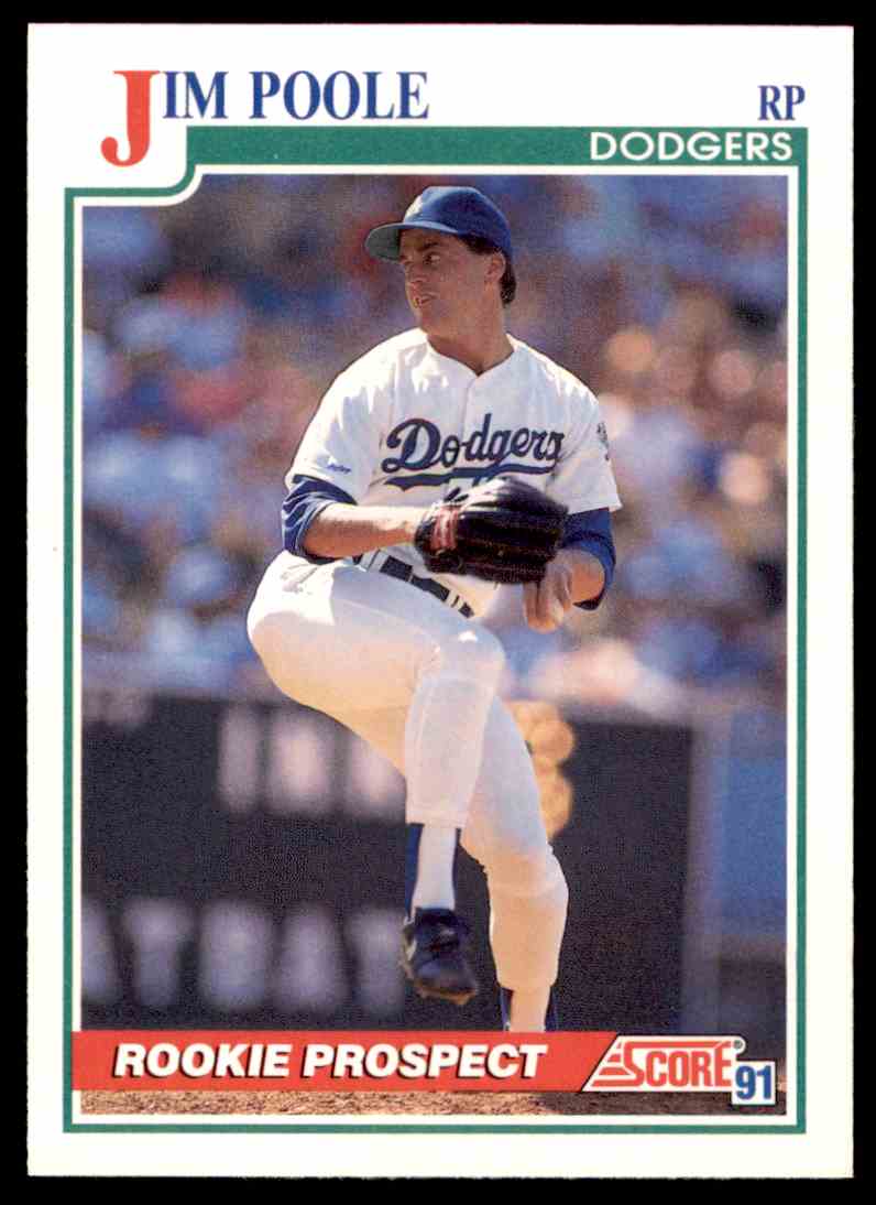 1991-92 Score MLB Baseball Jim Poole #357