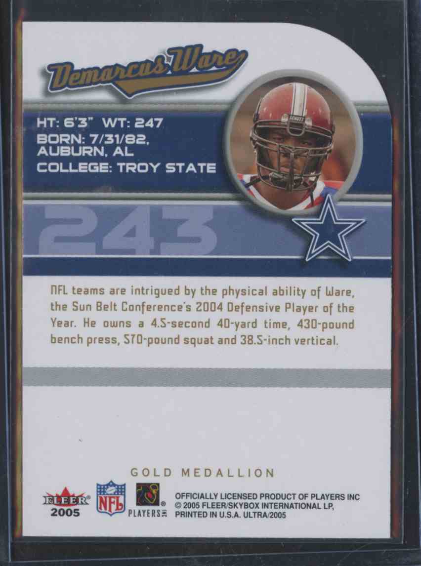 2005 Fleer Ultra Gold Medallion Die Cut Demarcus Ware 243 On Kronozio