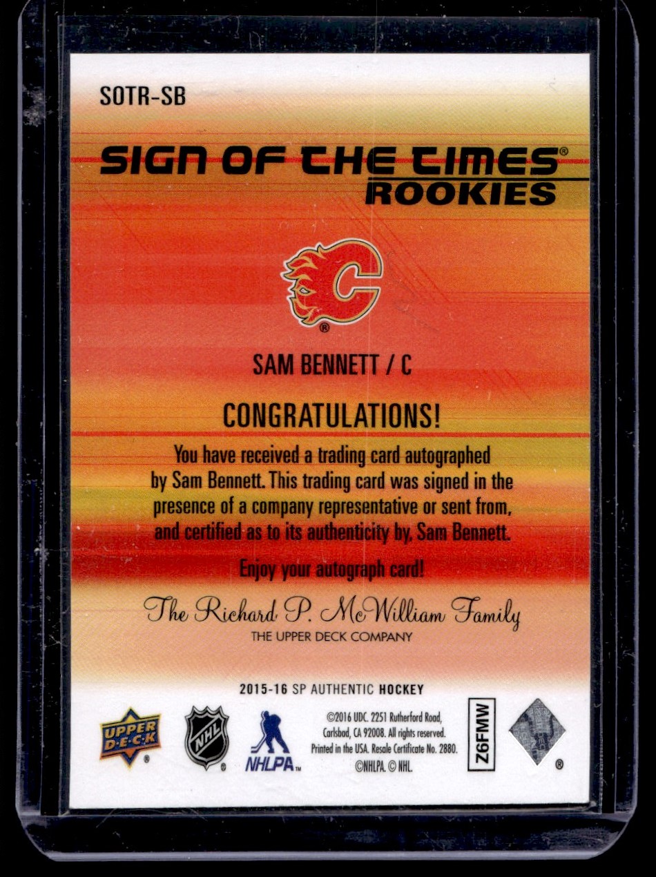 2015-16 SP Authentic Sign of the Times Autograph Rookie Sam