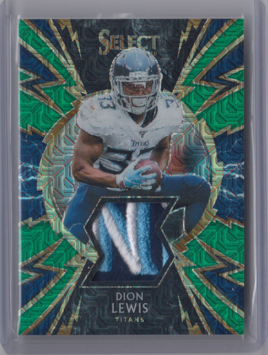 2019 Panini Select Sparks Green Prizm Patch Dion Lewis 5/5
