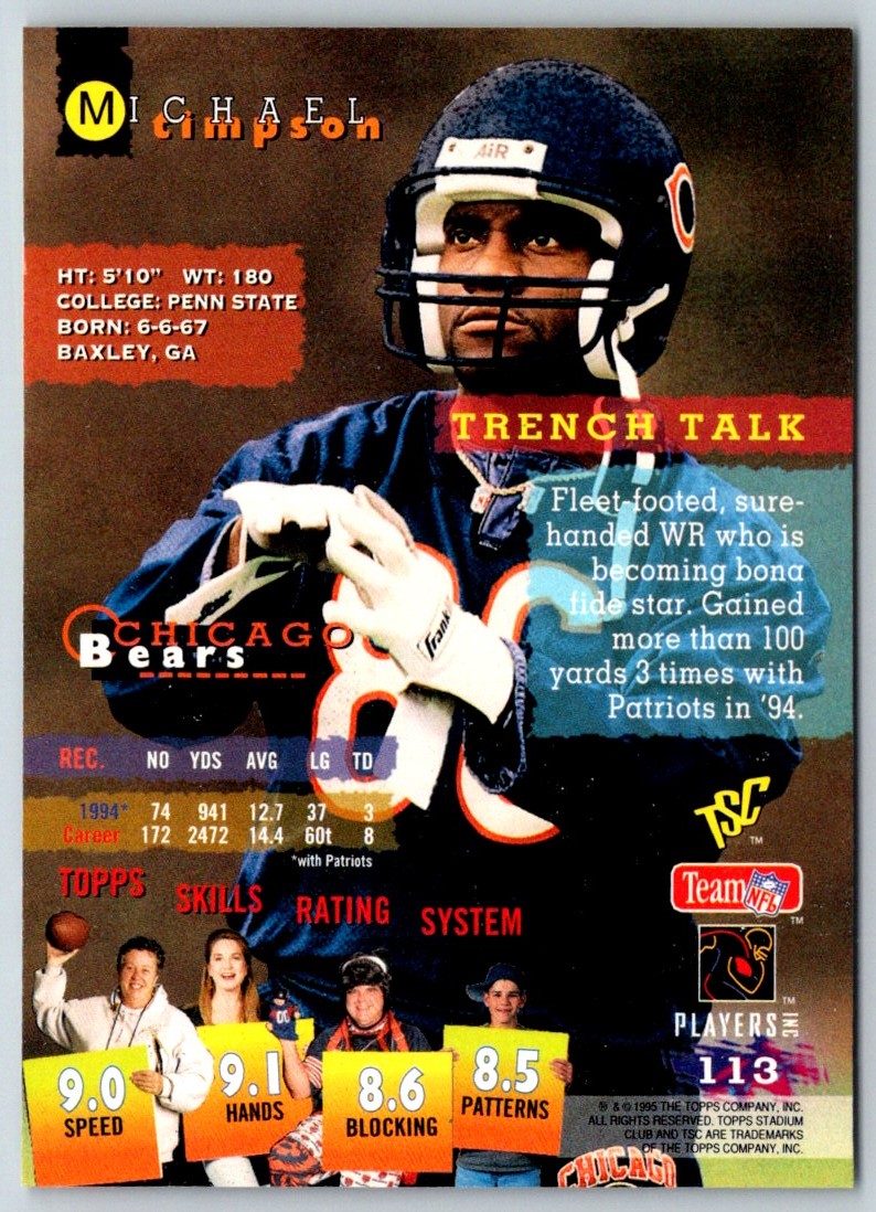 1995 Stadium Club Michael Timpson 113 on Kronozio