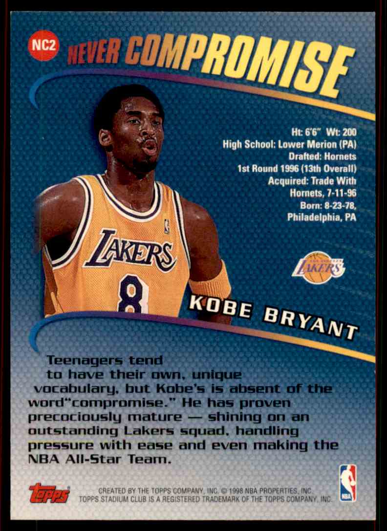 Kobe Bryant 1999 Stadium Club Chrome SGC 10 ~ POP 1