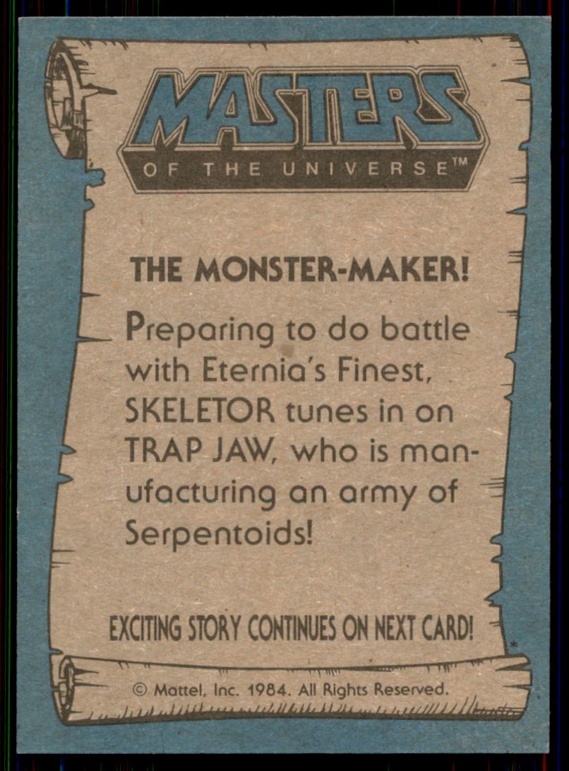 1984 topps Masters of the universe Beast Man Mattel #24 - Picture 2 of 2